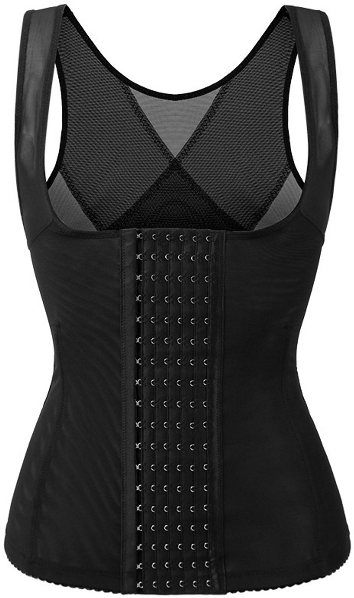 Vormend lichaamsshirt - dames shapewear - taille‑ en buisondersteuning - borstophoudend hemdmodel - voor na de bevalling-Corrigerende onderkleding - Zwart, 4XL
