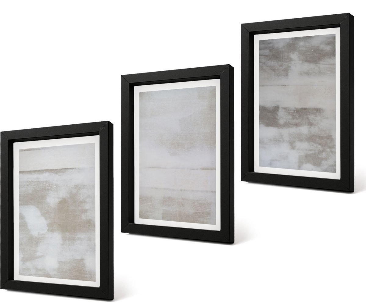 Coloray 4-Delige Schilderij Set - Versleten texturen, moderne industriële stijl - 20 x 30 cm - Wanddecoratie - Schilderijen Set - Kantoor - Woonkamer Decoratie