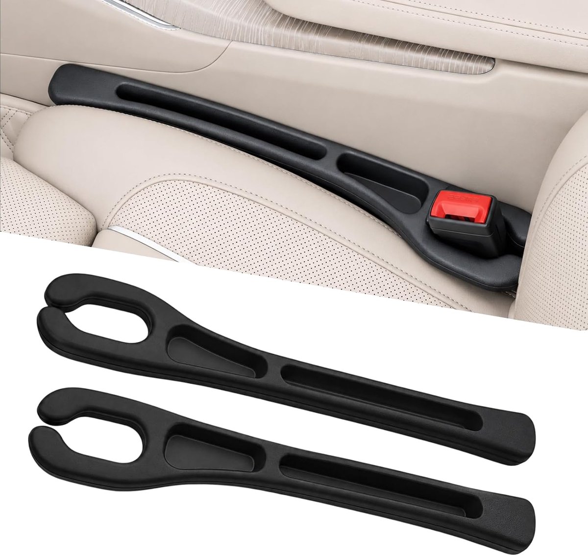 Claoner Auto Seat Spatsing Vul Box 2 stuks Zwarte Universele Seat Spatsing Plug Blocker Anti-val Console Gripper Mobiele Telefoon Sleutel Opslag Voor Auto Vrachtwagen SUV Auto Accessoires