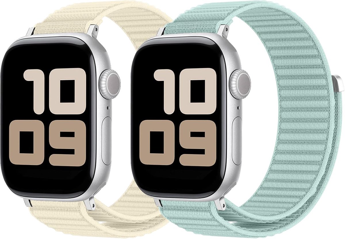 2 stuks nylon armband voor Apple Watch 46 mm 44 mm 45 mm 42 mm 49 mm - ShopVlot