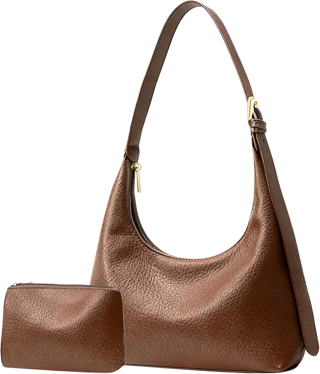 HAIWILL Women's Handbag Tote Bag Leather Shopper Bag Zipper Shoulder Bag Small Hobo Shoulder Bag Shoulder Bag - ShopVlot