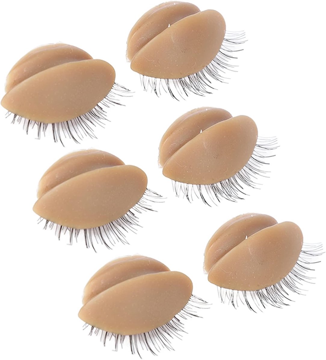 3 Pair Replacement Eyelids for Mannequin, Removable Realistic Eyelids with Eyelashes Silicone Manikin Head Eyelids - ShopVlot