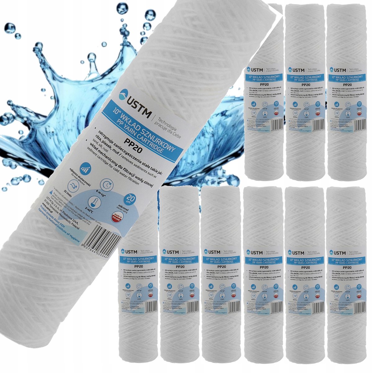 10x Snorfilter Waterfilter 20 Micron PP20 USTM