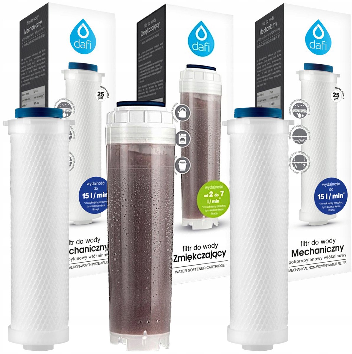 Dafi Waterfilter Set: 2x PP + 1x Ontkalker (3 stuks)