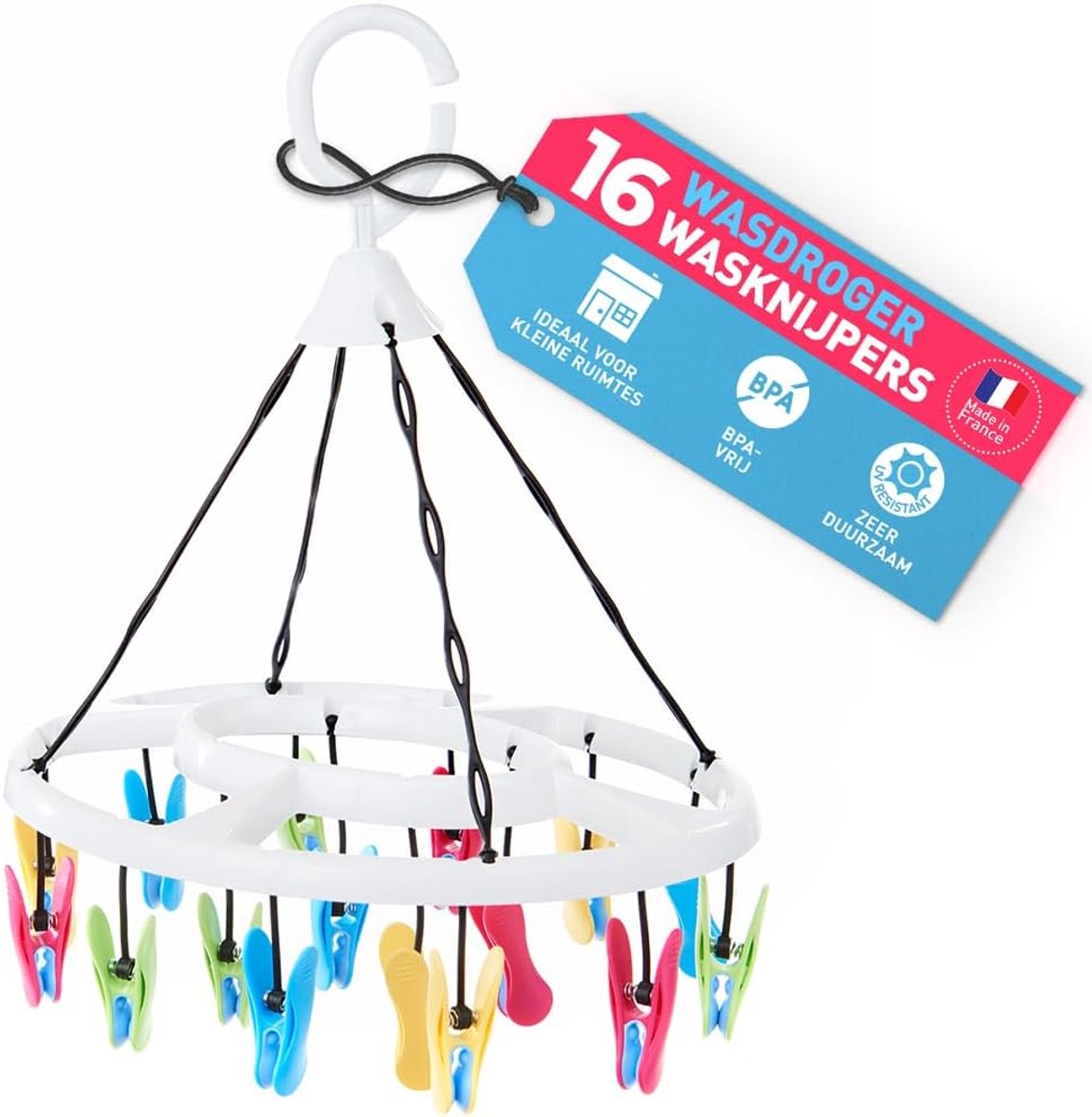 culiclean Drying Mill Hanging with 16 Squeezes, Foldable, Colour Mix - ShopVlot
