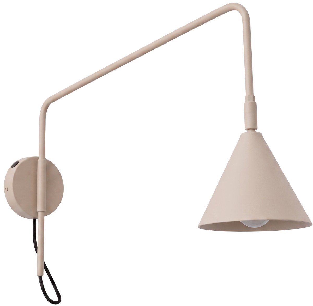 Sollux Lighting Wandlamp Nox - E14 - taupe - staal - 14x61x30cm