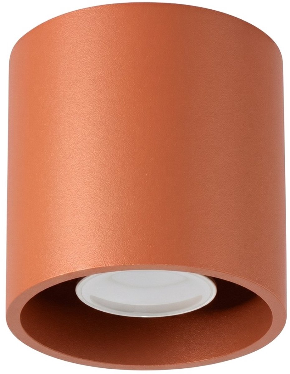 Sollux Lighting Plafondlamp Orbis - GU10 - rode oker - aluminium - 10x10x10cm
