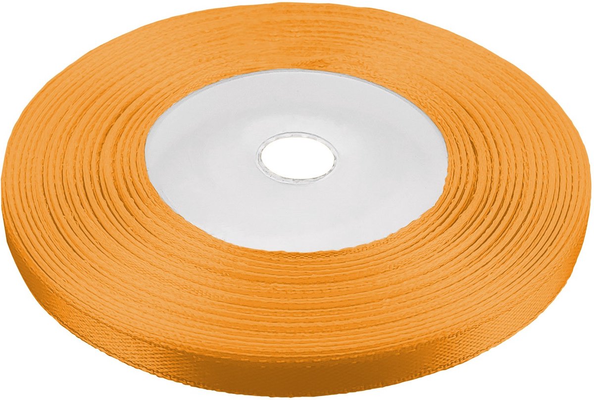 Satijnlint 6mm Helder Oranje 32m - Decoratie & Knutselen