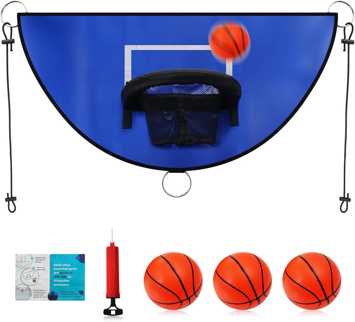 Trampoline, basketball basket, tear-off edge for immersion, trampoline, basketball attachment, universal mini - ShopVlot