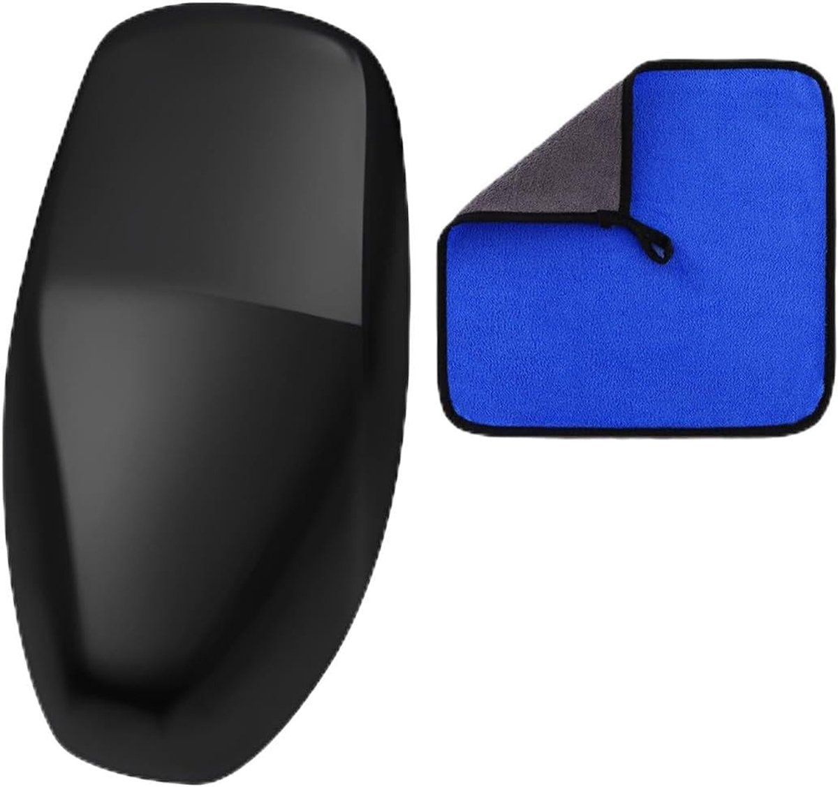 Scooter stoelhoes PVC stoelhoes zwart met reinigingsdoek koraalvlies blauw, waterdichte motorfiets stoelhoes universeel - ShopVlot