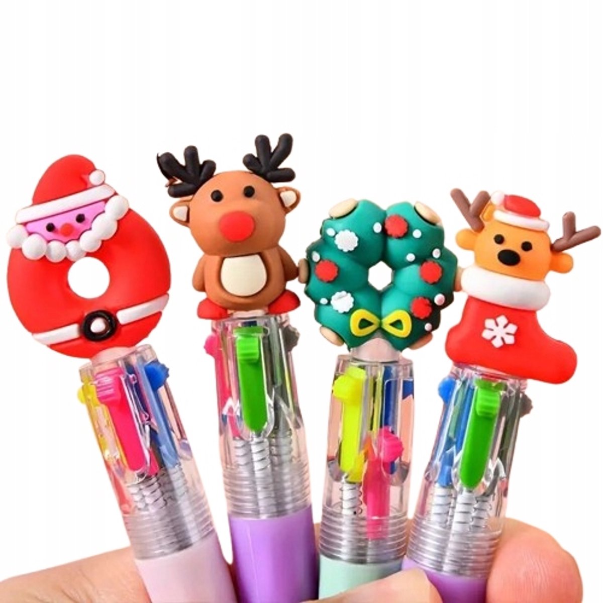 Merkloos 4-kleuren kerstpen met willekeurig figuurtje