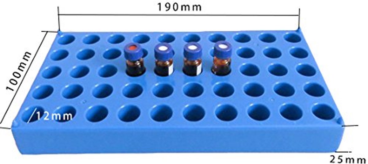 5PCS Vial Rack, Single Blue Holds 50 Standard 12mm 2mL Vials, Stackable, 2ml 2ml Tube Rack Centrifuge Tubes Rack - ShopVlot