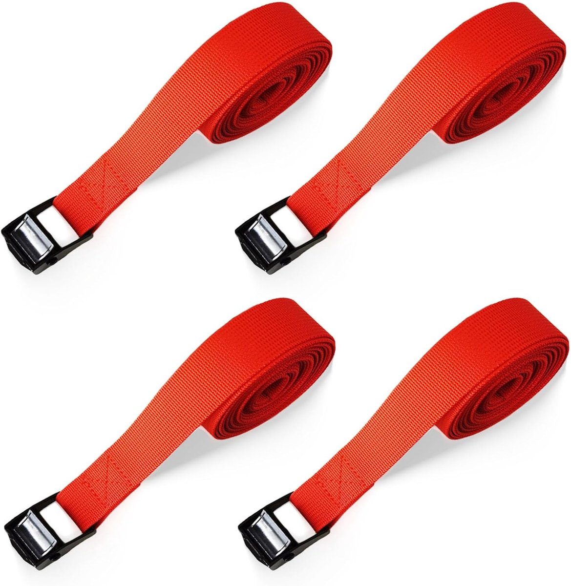 4 Pack Lashing Straps Fastening Strap, 2 x 50 cm Tension Strap, Adjustable Lashing Straps with Clamp Fastener Straps - ShopVlot