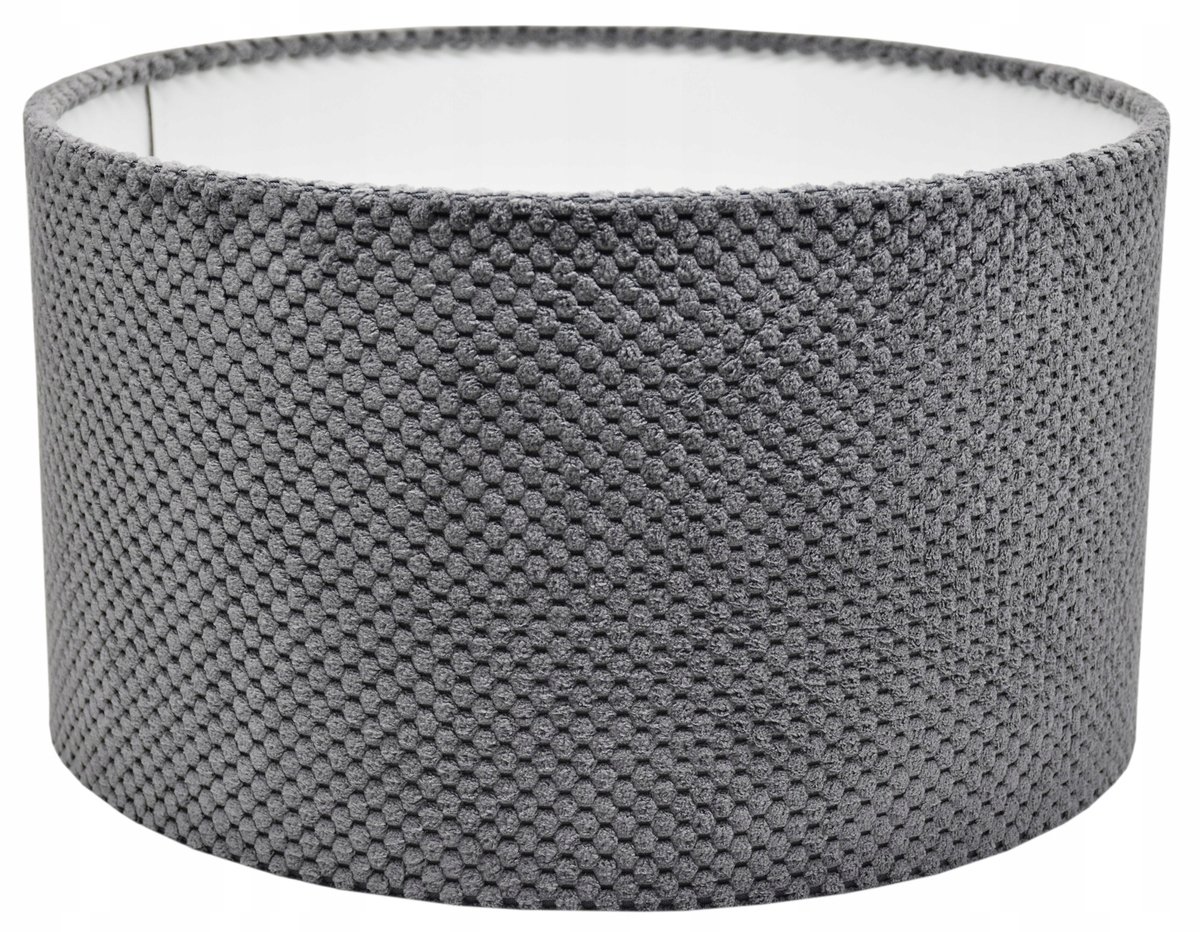 Grijze Pluche Lampenkap 35cm E27/E14 Savio - Stijlvolle Decoratie