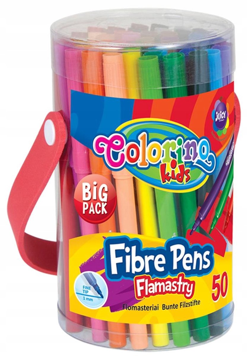 Colorino Kids Flamaster Set - 50 stuks in tuba, 25 kleuren
