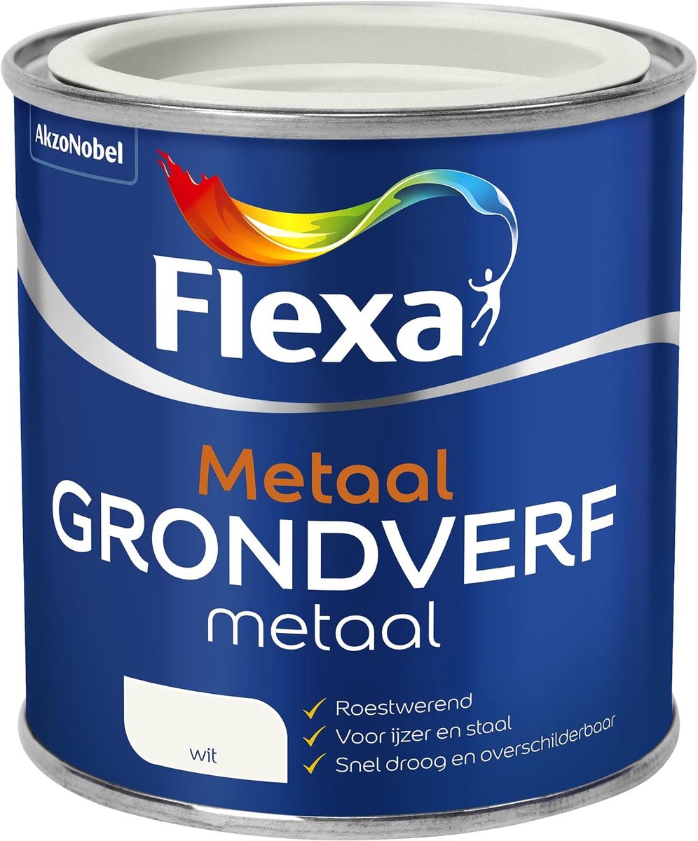 Voorbehandeling verf 0.25 liter - mat - wit - anti-roest voor metaal - snel droog - ShopVlot