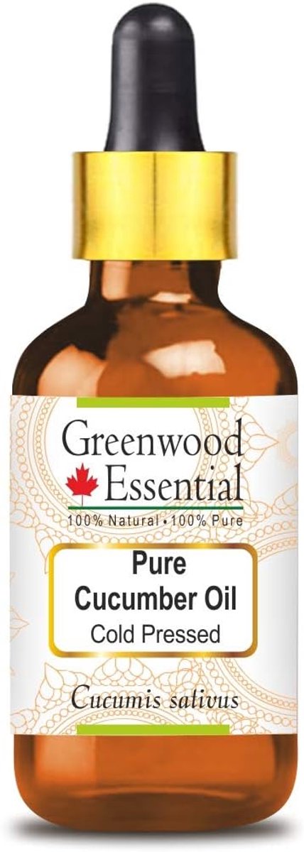 Greenwood Essential Pure Komkommer Oil (Cucumis sativus) met glazen druppelaar 100% natuurlijke therapeutische - ShopVlot