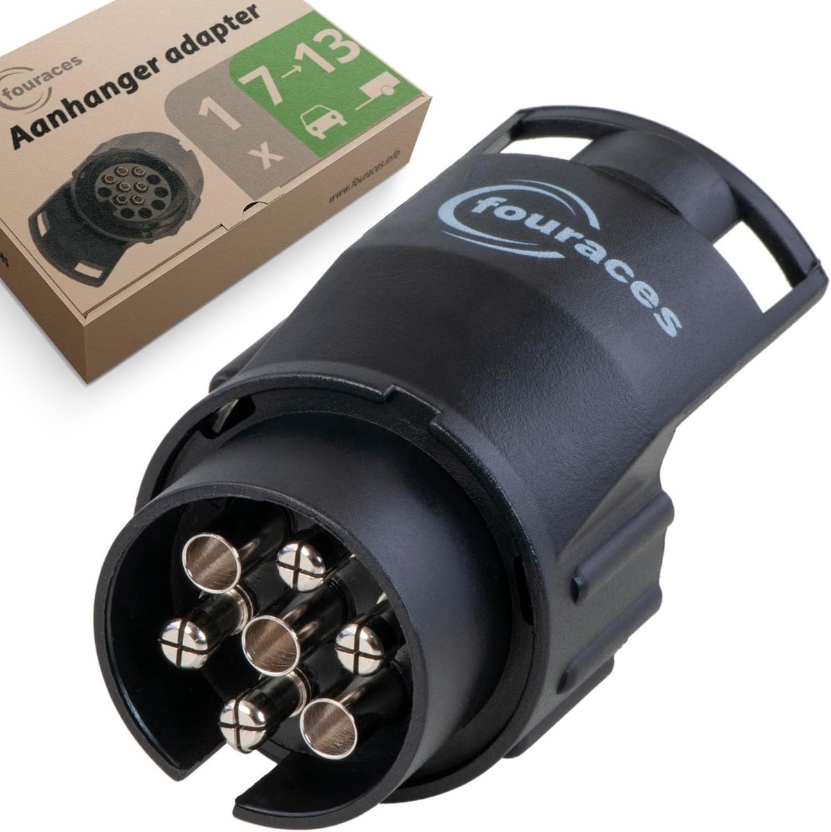 Aanhanger Adapter - Zwart - 7 naar 13 Polig - Compacte Aansluiting - Voor Auto en Vrachtwagen