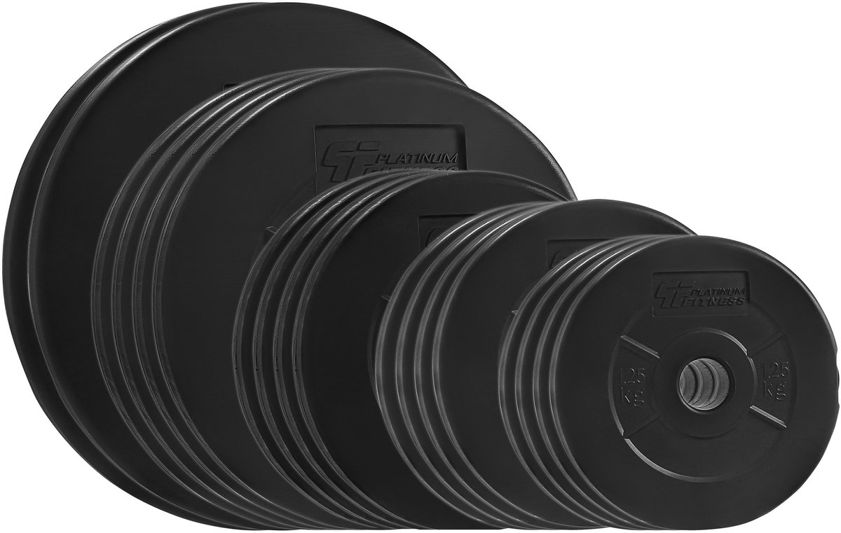 Platinum Fitness Gewichtset 115kg Bitumineus 29mm