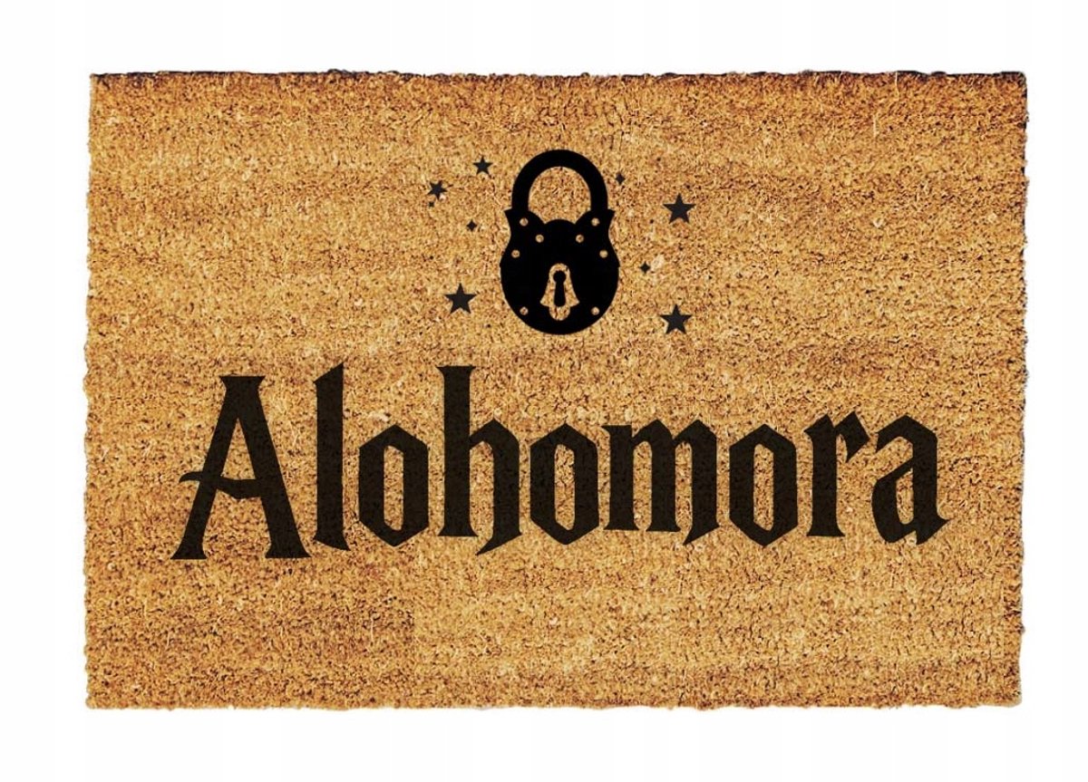 Merkloze Kokosvezel Woondeurmat met "Alohomora" Opdruk