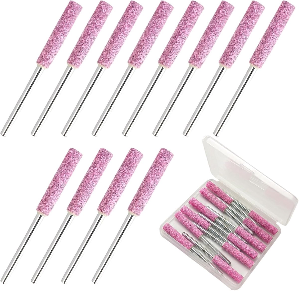 12 Pcs Chainsaw Sharpeners, 4.8mm Ceramic Grinding Wheels with 3mm Metal Shank for Sharpening Chainsaw Chain - ShopVlot