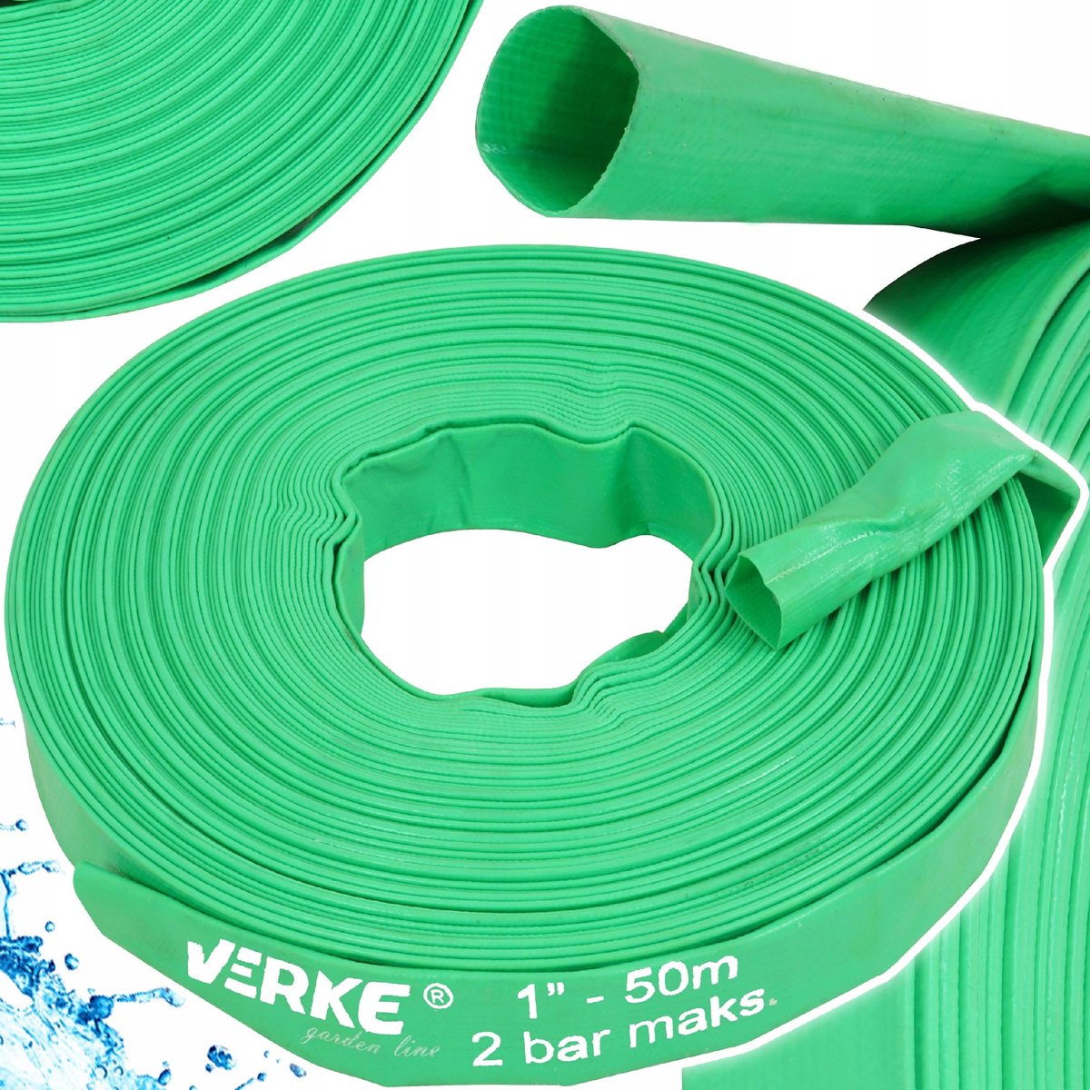 Brandloos Rubberen Waterslang 1" 50m voor Vuil Water en Pompen