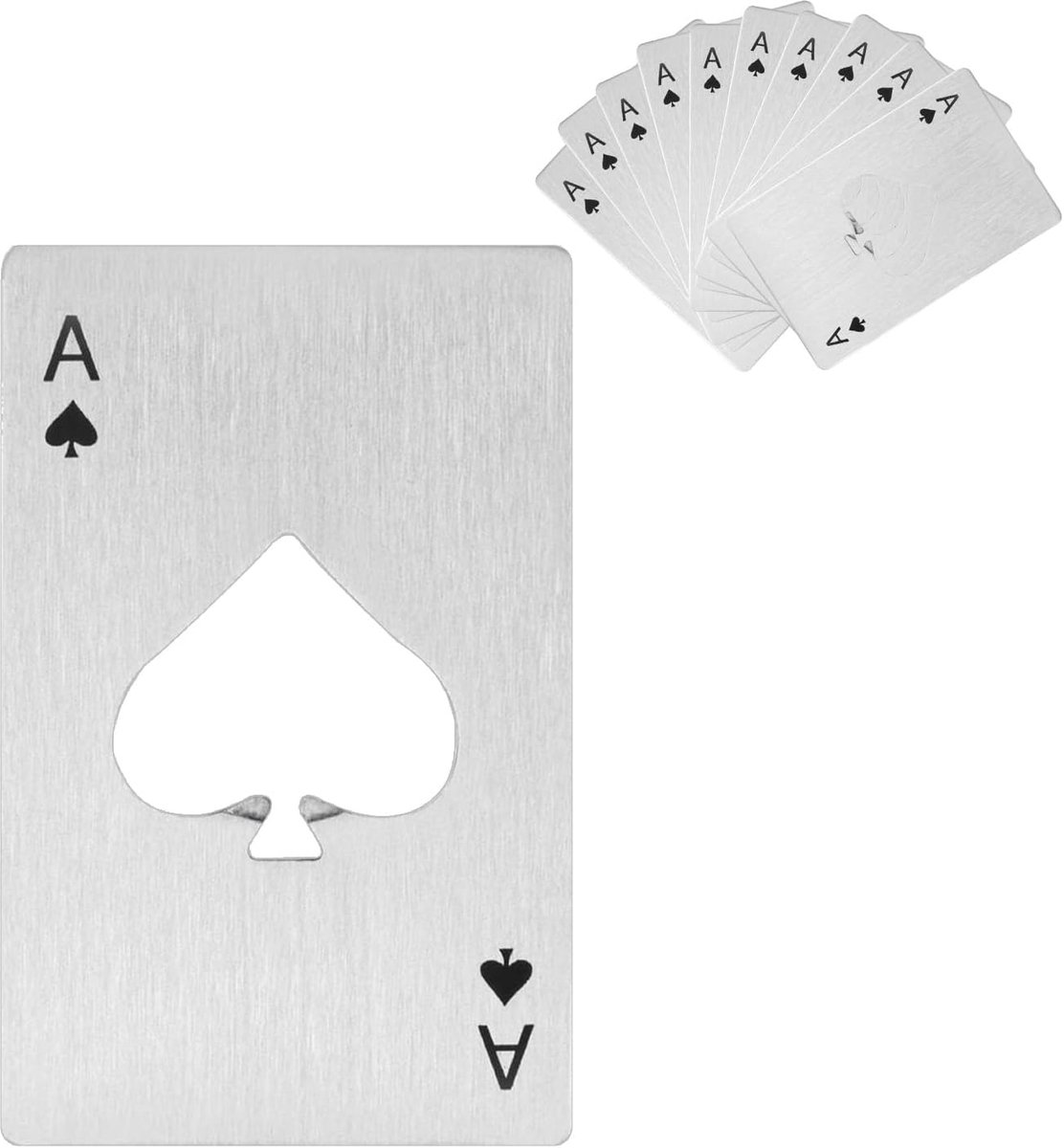Bottle Opener, 10 Pieces, Stainless Steel Beer Lid, Can Opener, Poker Ace of Spades A Cards Water Bottle Opener - ShopVlot