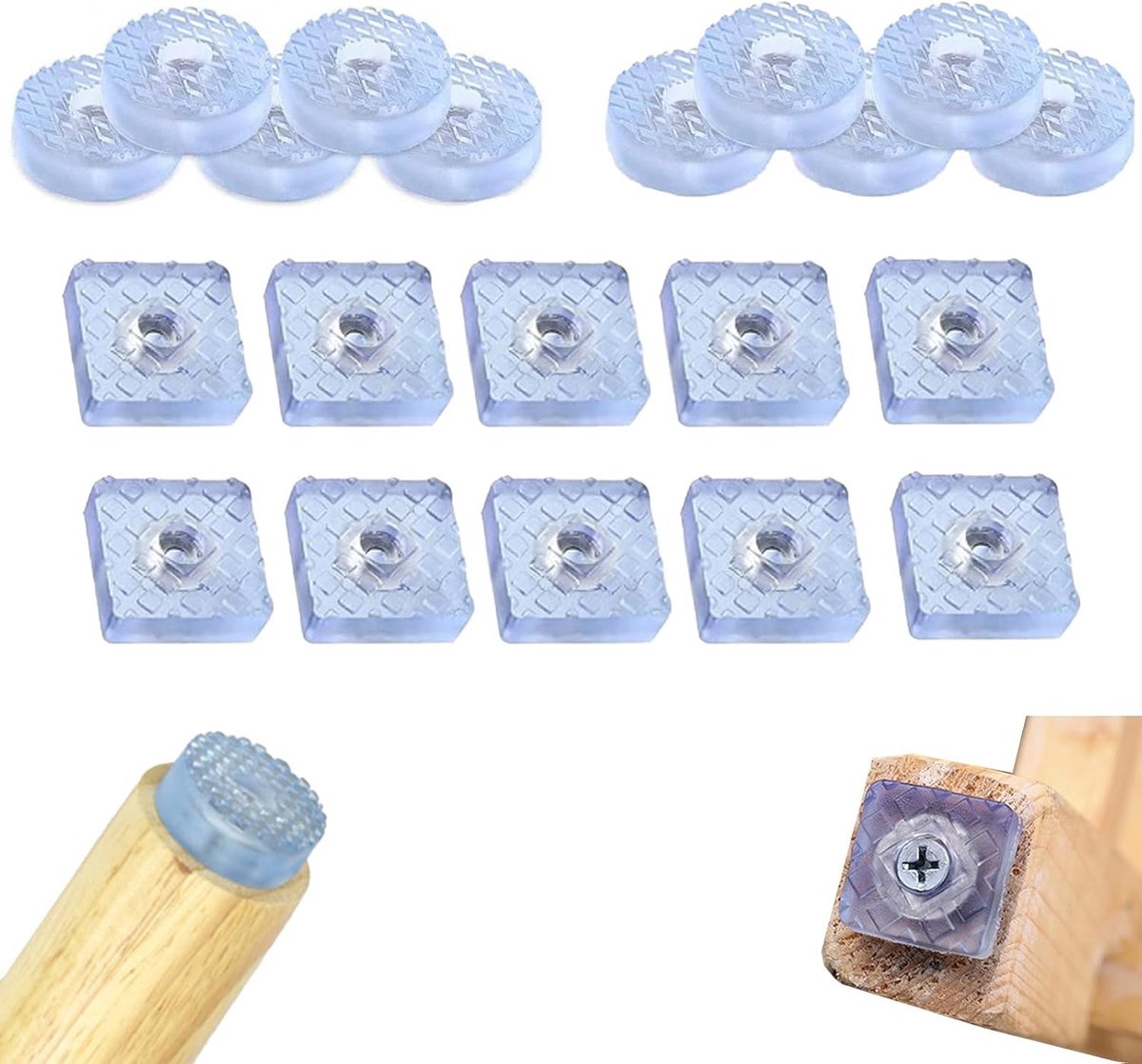 20pcs Rubber Feet, Rubber Feet Screwable with 20 Pcs Stainless Steel Screws, Cutting Board Feet, Cutting Board, Rubber - ShopVlot