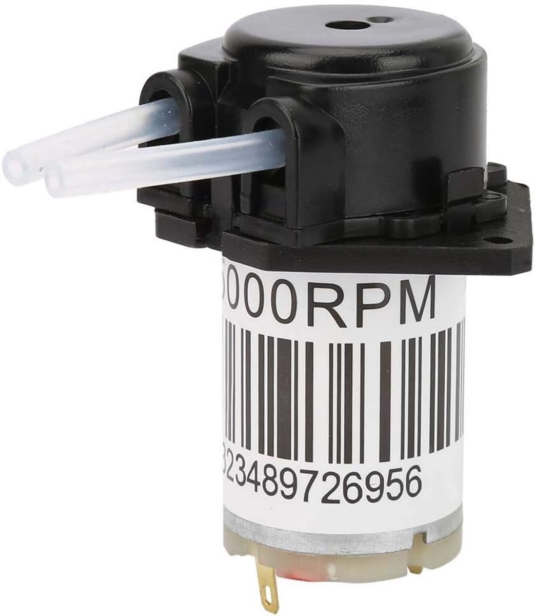 Peristaltic Pump 6V Miniature Silent, Black Metal Design For Aquarium, Lab, Chemical Analysis, Modern Silent Pump - ShopVlot