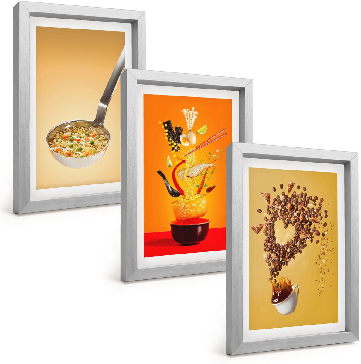Tulup 4-Delige Schilderij Set - Keuken, eten en drinken thema's - 20 x 30 cm - Wanddecoratie - Muurdecoratie - Moderne Interieurdecoratie - Decoratieve Schilderijen