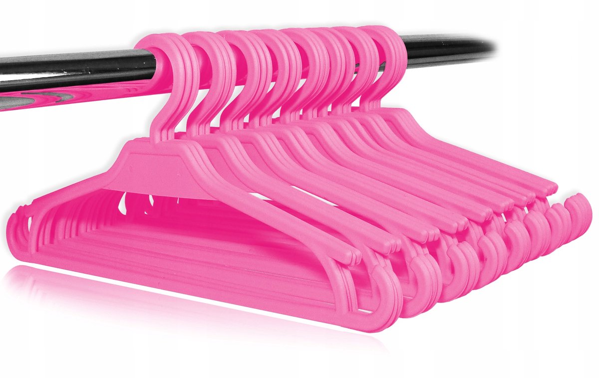 25x Roze Kinderkledinghangers - Duurzaam Plastic