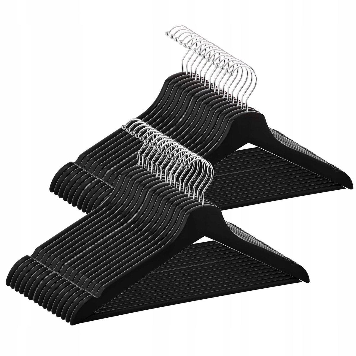 Set van 30 Houten Kledinghangers - Zwart, 43cm