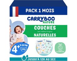 Luiers maat 4+ 9-20 kg - Ecologische wegwerpluiers - Hypoallergeen en lekvrij - 1 maand gebruik