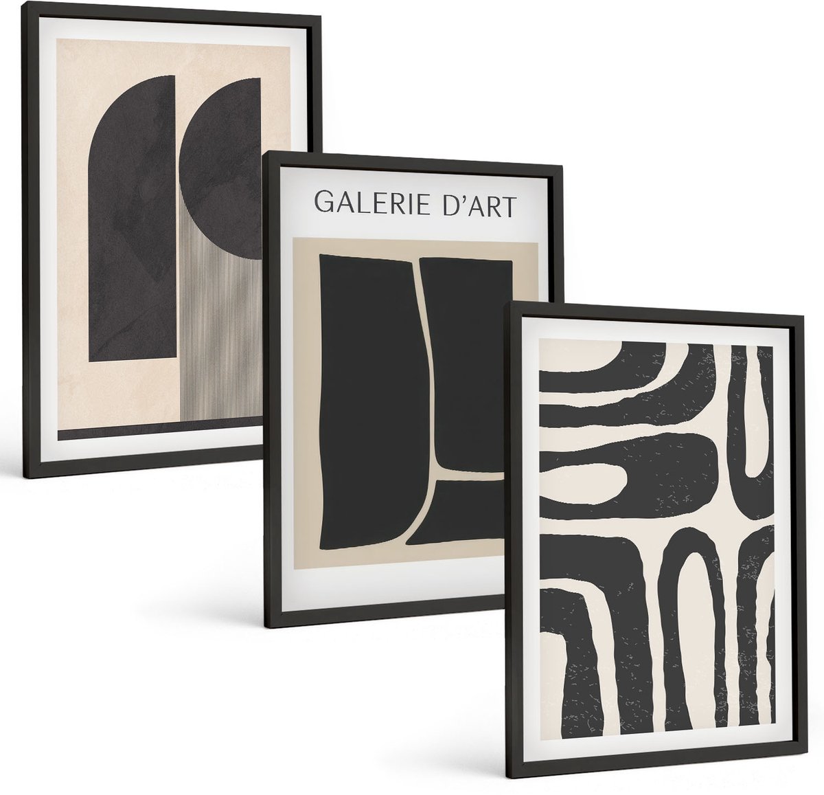 Tulup 4-Delige Schilderij Set - Abstracte vormen minimalistische posters - 40 x 60 cm - Muurdecoratie - Interieur Decoratie