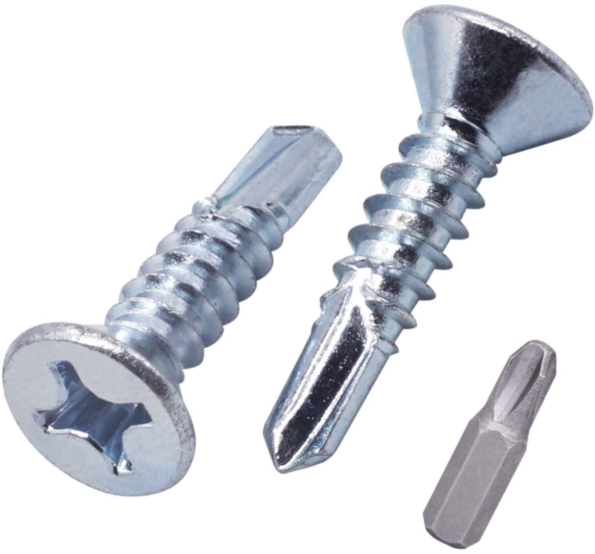 Zelfborende schroeven 0.5 x 25 mm - Gegalvaniseerd staal - Verzonken kop - Voor metalen constructies - ShopVlot