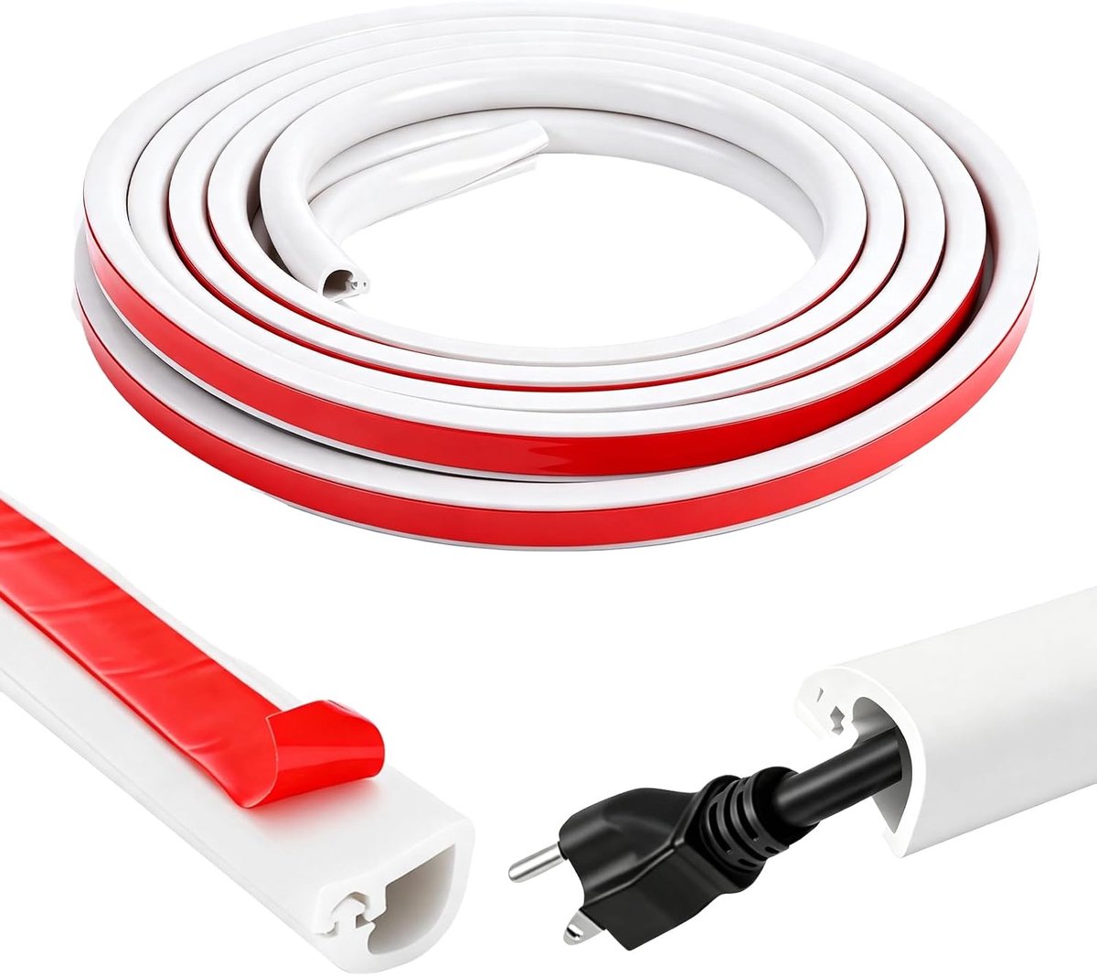Kabelgoot 3 m - zelfklevend - flexibel pvc - netjes kabels verbergen - ShopVlot
