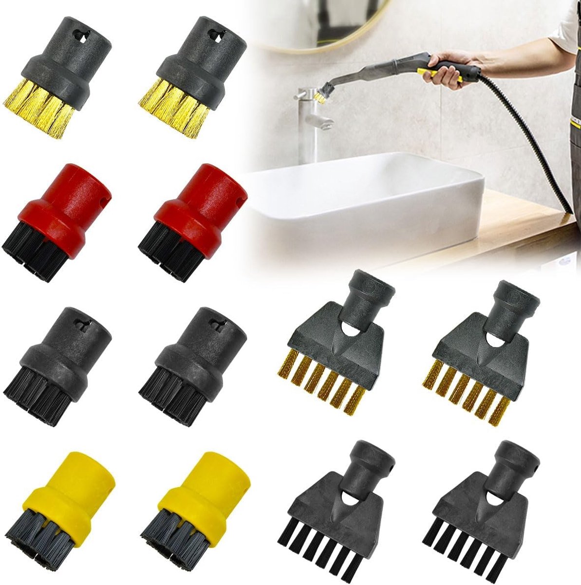 SnelShoppen - Stoomreiniger accessoires - 1 stuk - Voor grondige reiniging in keuken, badkamer en tuin - Geschikt voor diverse stoomreinigers - Hoogwa