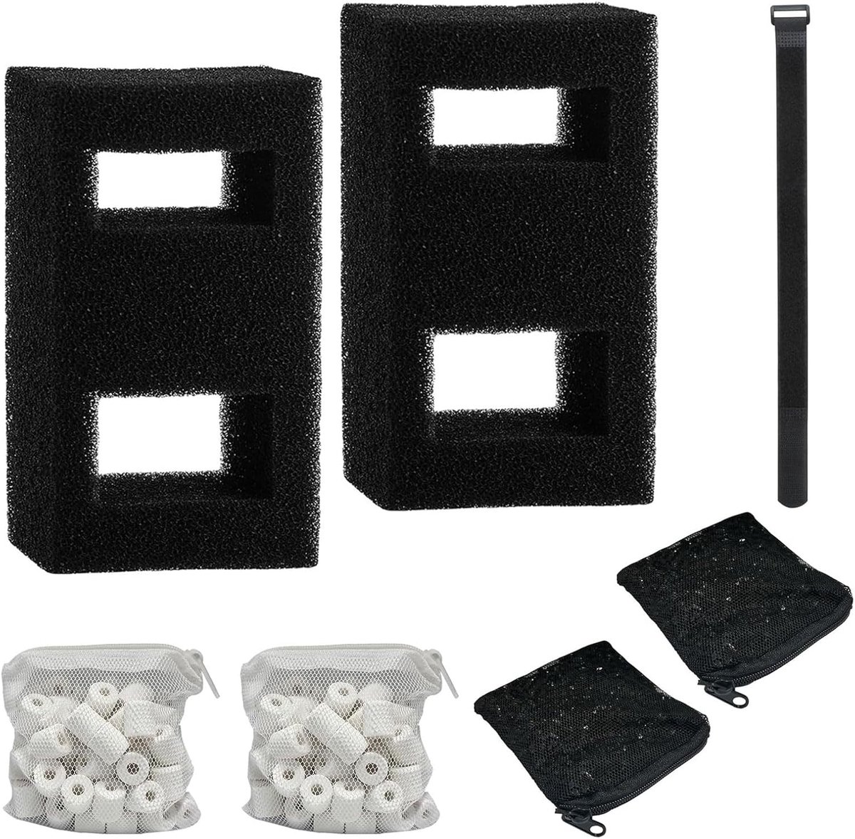 Aquariumfiltermedia set - schuimpatroon en koolfilter - geschikt voor Fluval Flex 57 L - optimale waterkwaliteit - ShopVlot