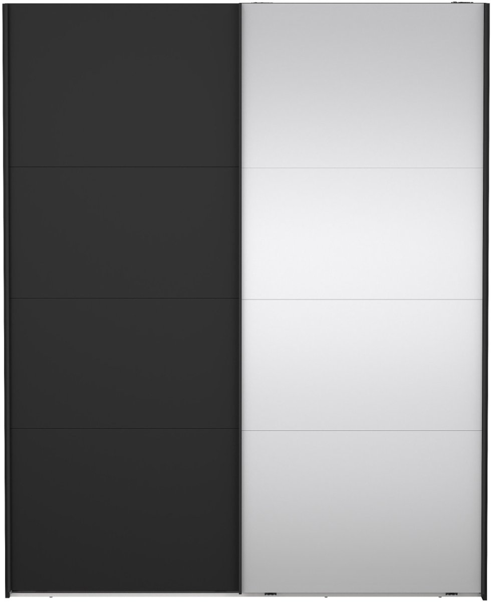 Giga Living Kledingkast Catania - Zwart - Incl. Spiegel - 179x67x220cm