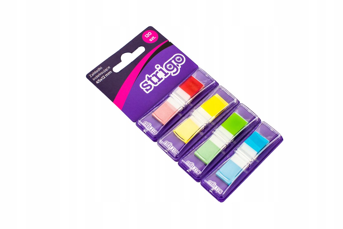 Strigo Indexeerlintjes 45x12mm, 4 Kleuren, 120 Vel