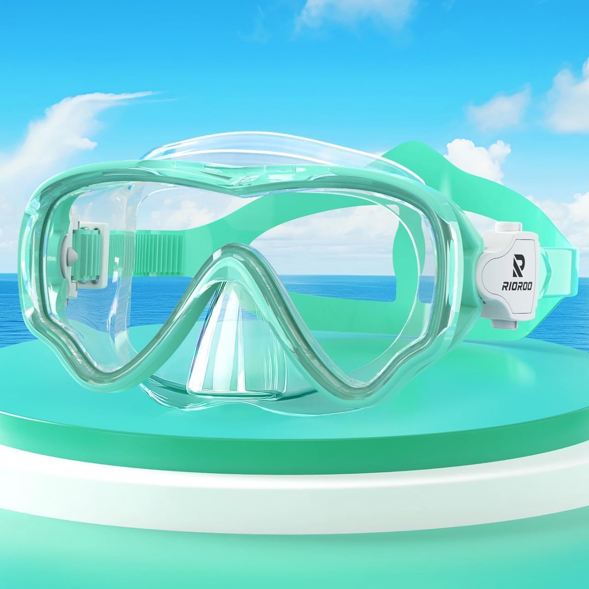 Snorkelmasker voor kinderen, mistbestendig en lekvrij drijvende bril, 180 ° high-definition panoramisch duikmasker met - ShopVlot