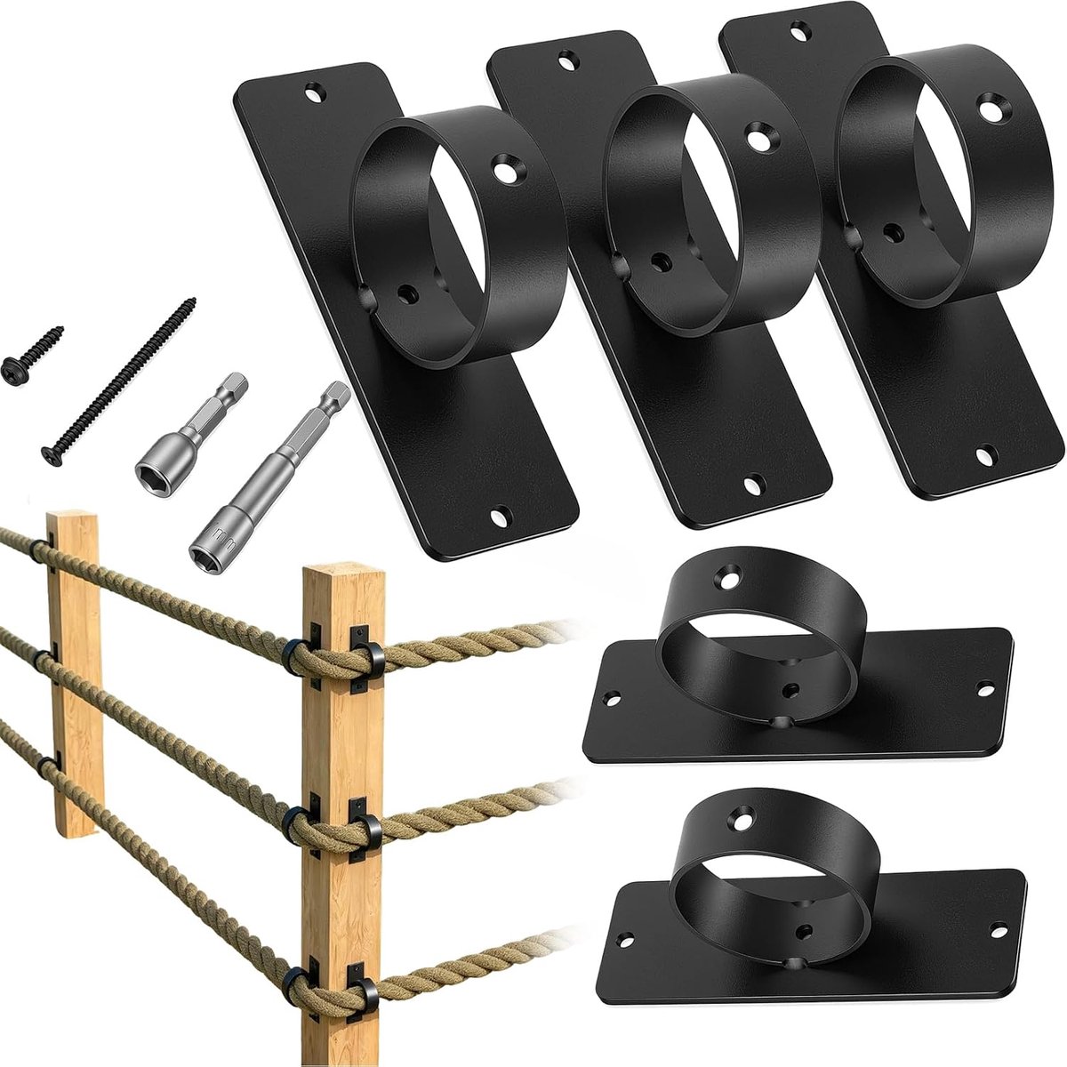 Rope Holders, Set of 5 Fixing Kit, Rope Holder, Ring Holder, Pole Mount, Stair Railing, Wall Mount Hooks, Hardware for - ShopVlot