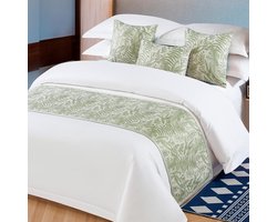 OSVINO Floral Bed Scarf 100% Microfiber Elegant Fade Resistant Bed Runner Bedspread Cover Bedding Decoration for - ShopVlot