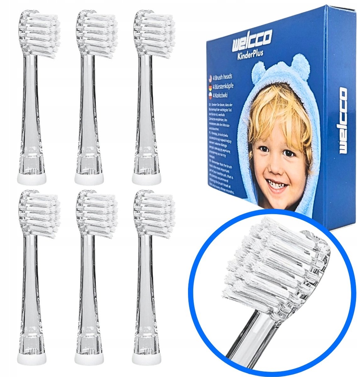 6x Kinder Tandenborstel Opzetborstels Vervanging voor Neno Denti 1-6 Jaar