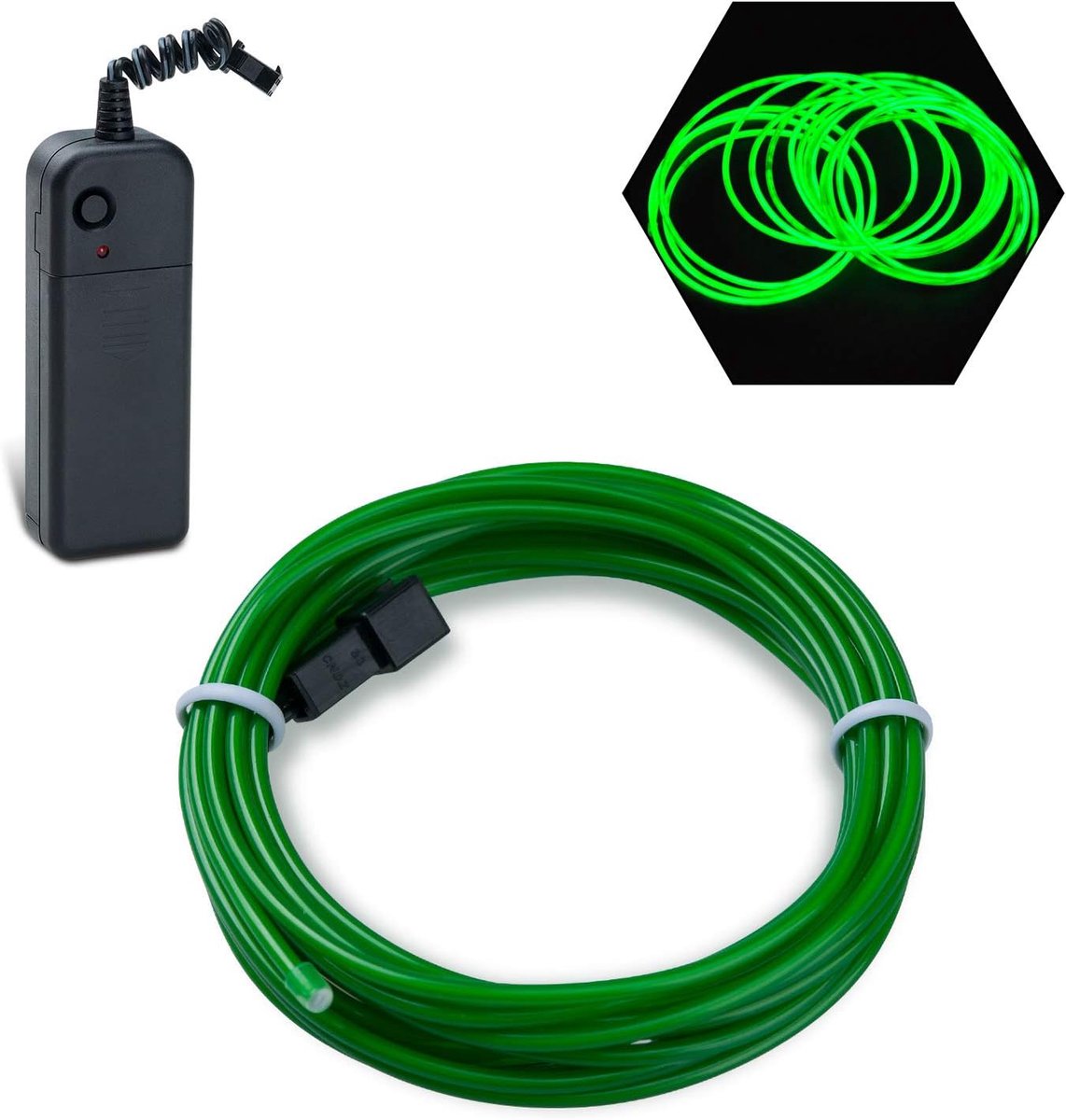 Podazz Flexible neon lighting wire, light hose, fairy lights, EL cable, wire with 3 modes for party lighting (jade - ShopVlot