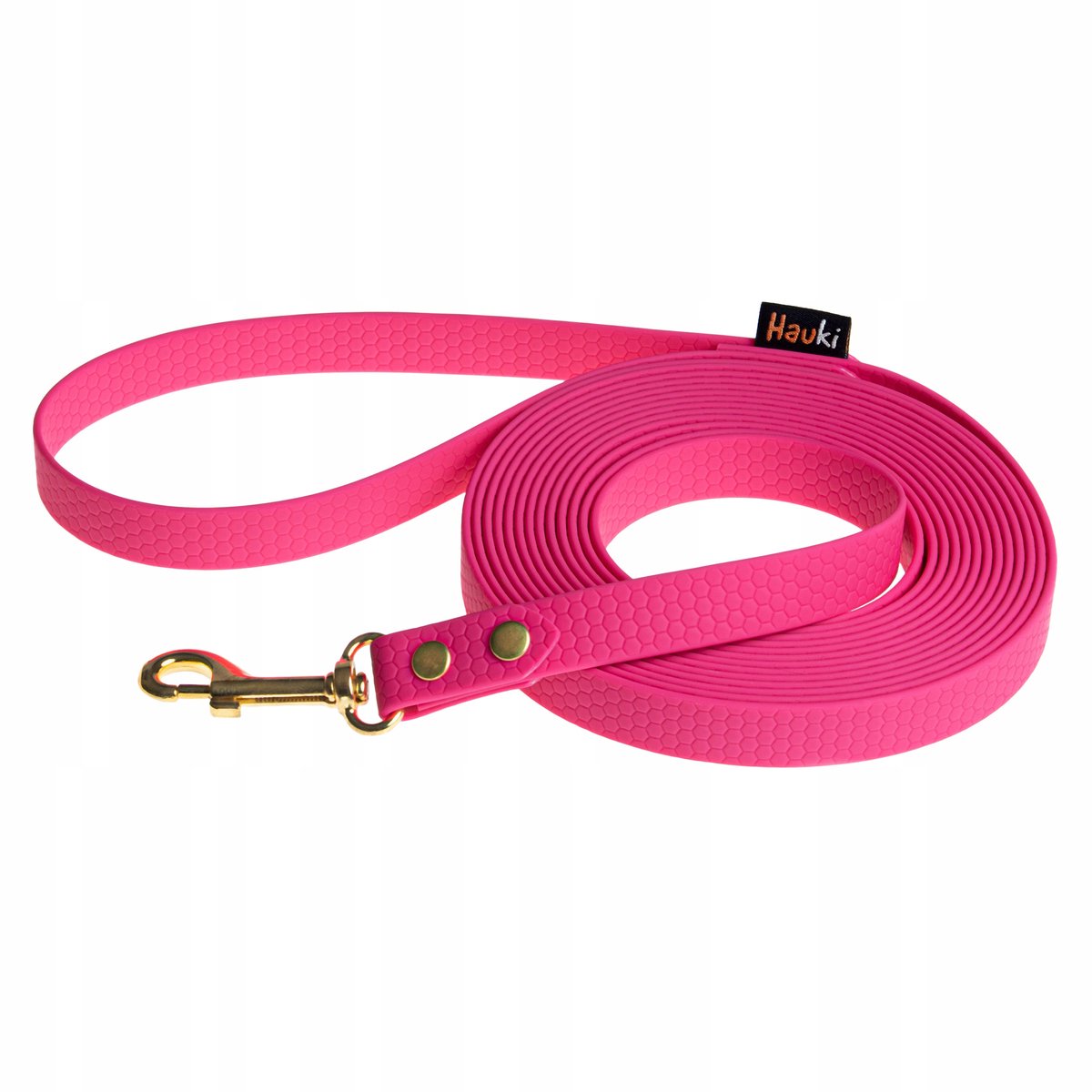 Roze Honden Trainingslijn 10m PVC Hexa Patroon Gouden Accenten