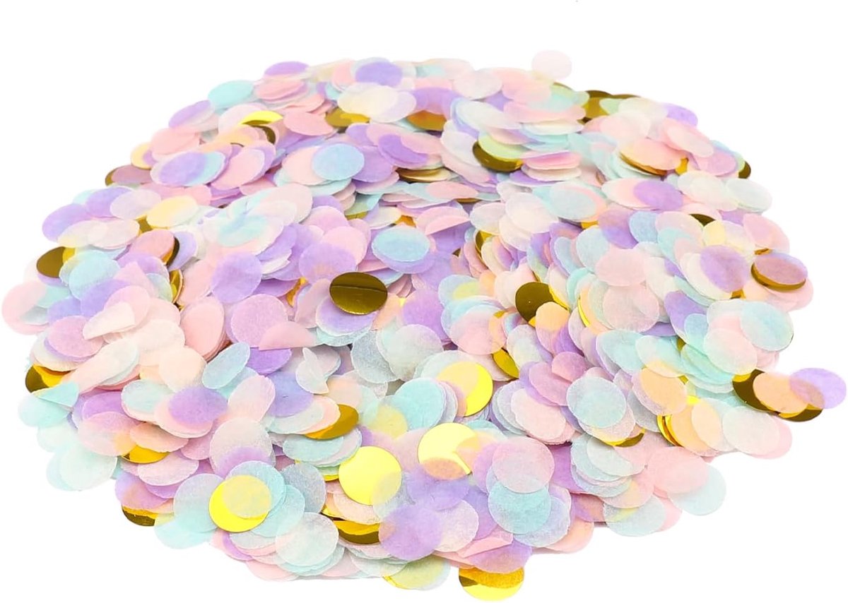 GoldRock 50g Confetti purple gold, approx. 6000 pieces, streamers green, table decoration wedding, confetti deco rose - ShopVlot