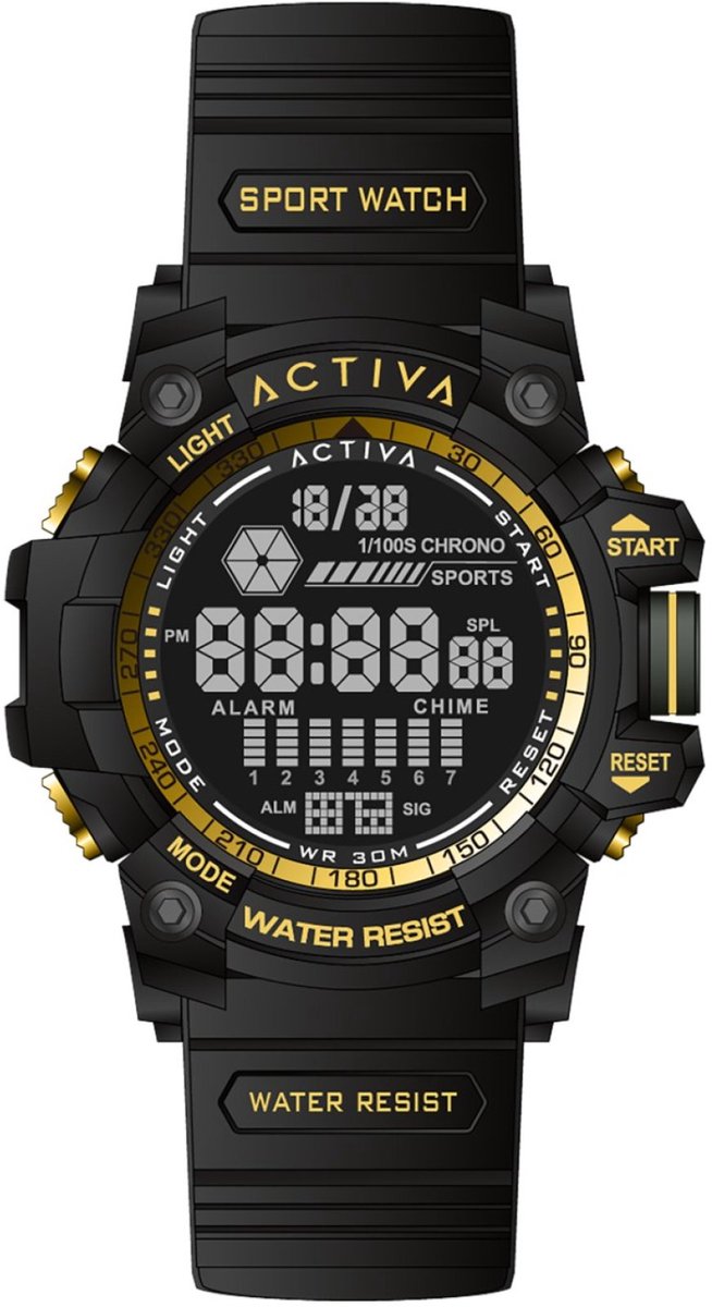 Activa Digital ACW8020-004 Heren digitale horloge - 56 mm