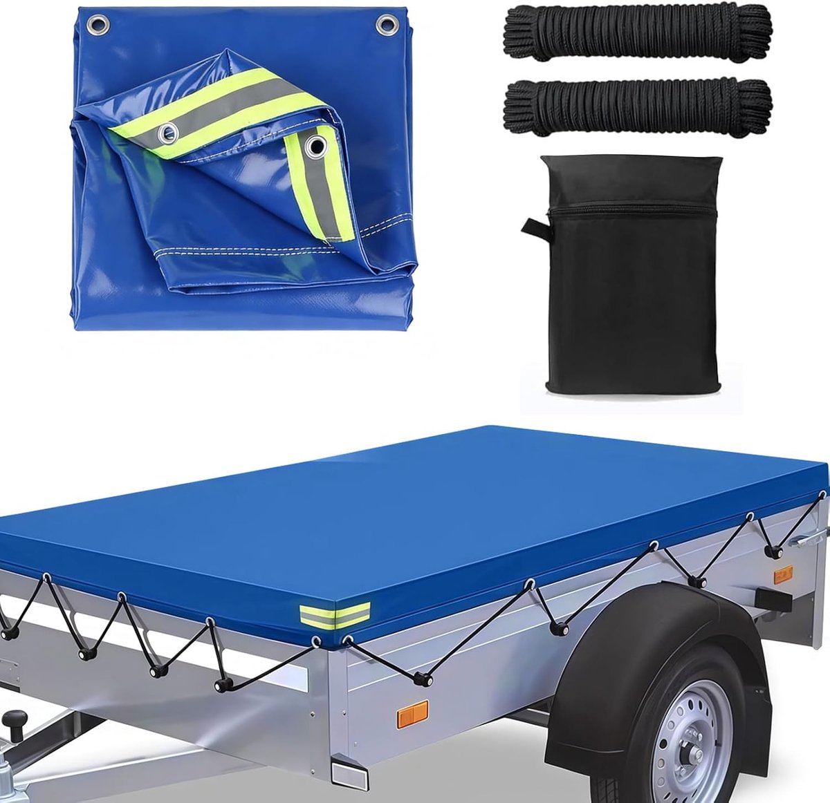 Tarpdoek hanger met zeilkoord - stevig Oxford materiaal - eenvoudig te installeren - ideaal voor aanhangers - ShopVlot