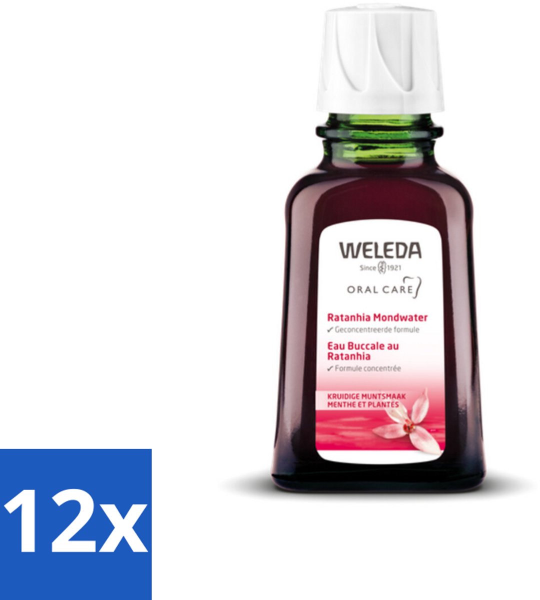 12 x WELEDA - Mondwater geconcentreerd - Ratanhia - 50 ml - Mondwater - Tandvlees - Natuurlijke Mondverzorging - Ratanhia - Verfrissend
